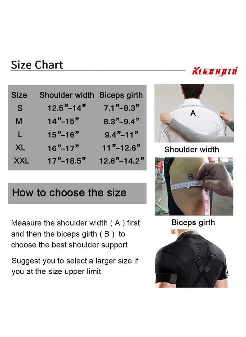 Y&D - Double Shoulder Support Brace Strap Wrap Neoprene Protector Recovery for Men and Women Stability Adjustable Fit Sleeve L - Image 1
