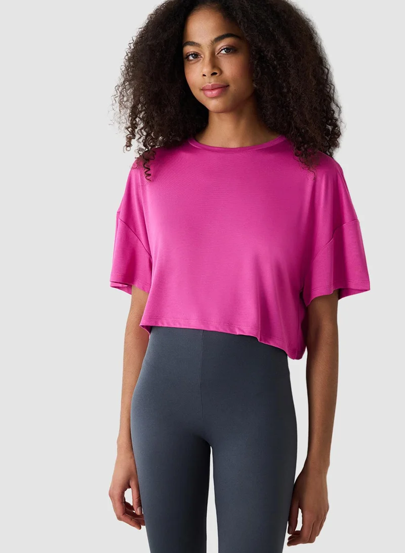 Penti Penti Modal Crop Fuchsia T-shirt