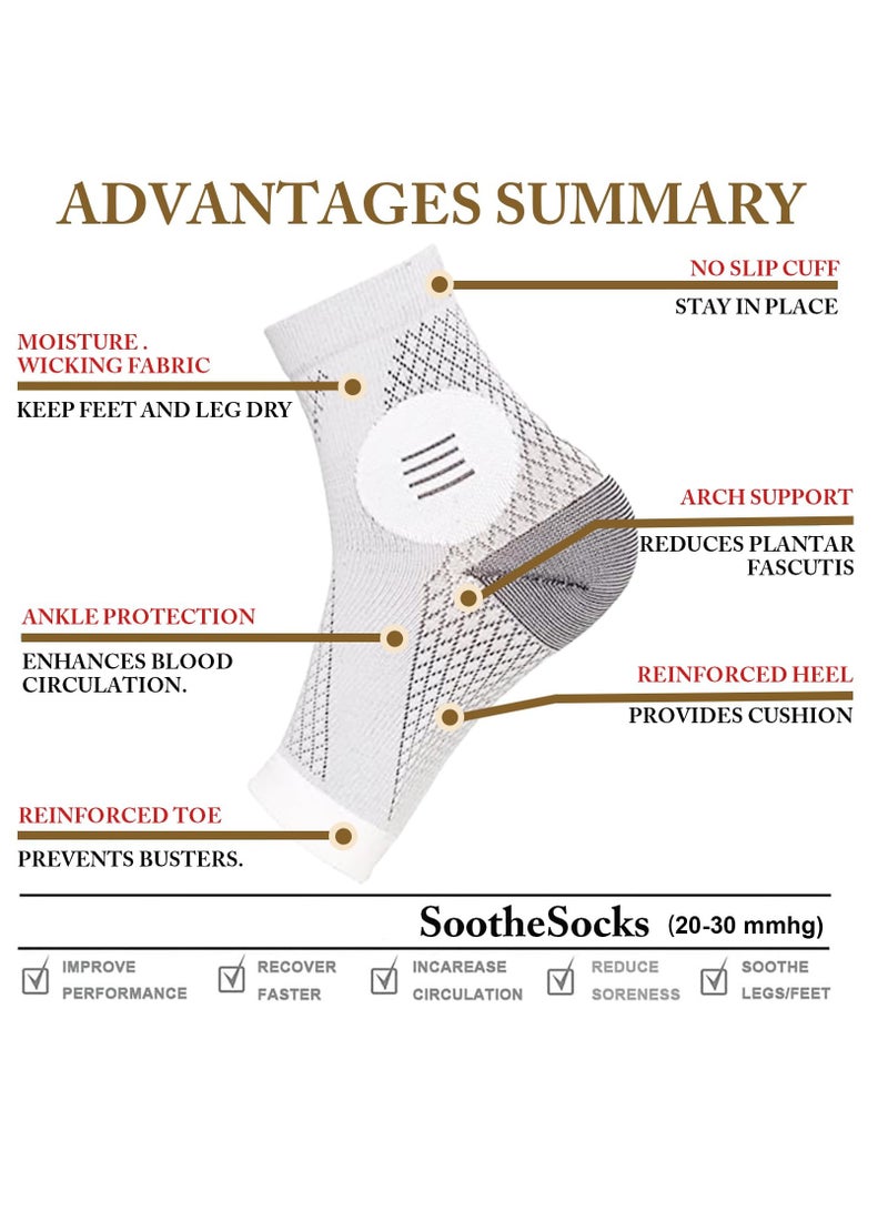 2 Pairs Dr. Sock Soothers - Compression Socks for Neuropathy & Plantar Fasciitis Relief - Anti-Fatigue Foot Sleeves for Men & Women, Size L (Purple) - Pain Relief Support - Image 4
