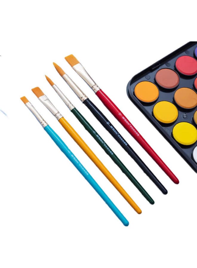 M.G M&G Stationery Student Set Paint Brushes, Art Watercolor Brushes Gouache (3 Gouache Brushes, 2 Watercolor Brushes), Children'S Birthday Gift For Girls - Image 1