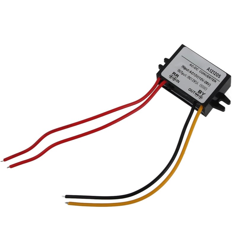 محول 5A من تيار متردد 10-28V إلى تيار مستمر 12V، IP67 محول خفض جهد تيار مستمر 12V مع 4 كابلات، محولات خفض جهد SMD مدمجة للمحرك، المضخة، جهاز التوجيه، كاميرا المراقبة، قطعة واحدة - Image 3