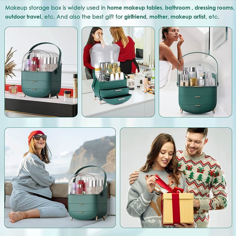 Snivy Snivy Portable Skincare Organizers, Cosmetics Display Case with Transparent Cover, Cosmetic Display Cabinet, Waterproof and Dustproof, Suitable for Bedroom Dressing Table  - Image 5