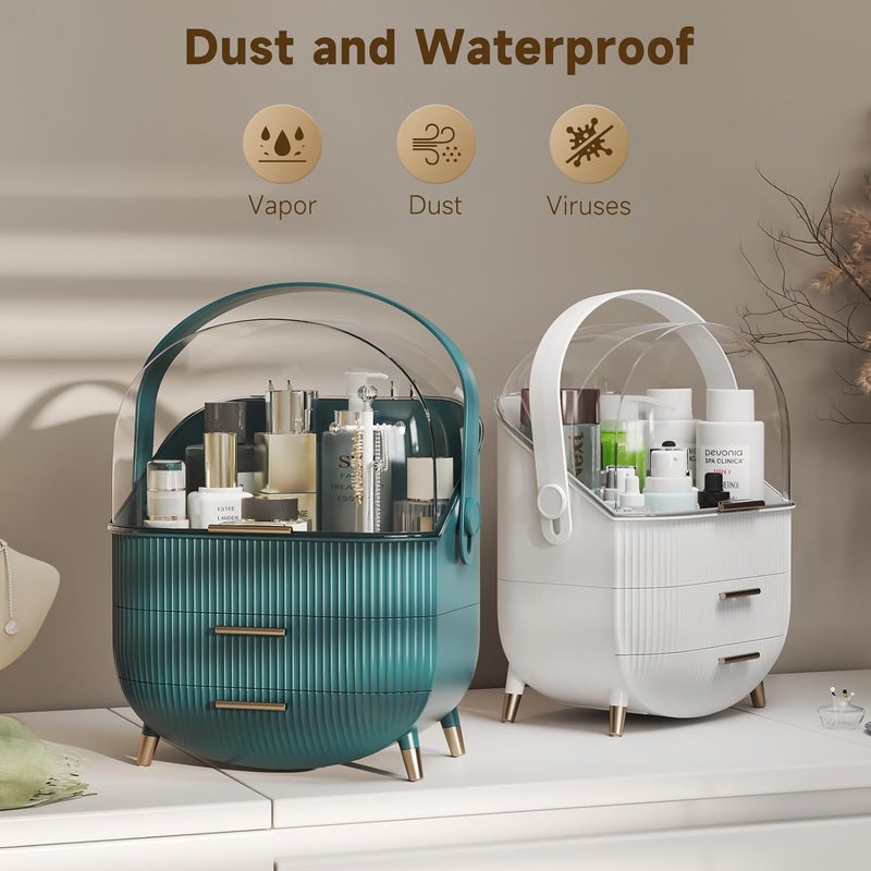 Snivy Snivy Portable Skincare Organizers, Cosmetics Display Case with Transparent Cover, Cosmetic Display Cabinet, Waterproof and Dustproof, Suitable for Bedroom Dressing Table  - Image 3