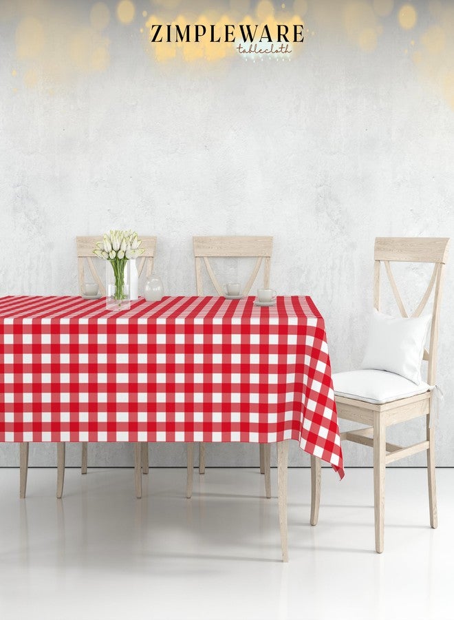ZIMPLEWARE Premium Red Gingham Checkered Plastic Table Cloth Disposable (12 Pk) Plastic Tablecloths for Rectangle Tables (54in x 108in) Party Table Cloths Disposable for 6ft to 8ft Rectangle Tables - Image 4