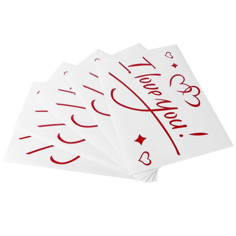 Red Balloon Stickers for Wedding Valentine Party Decor 5 Pieces - Image 2