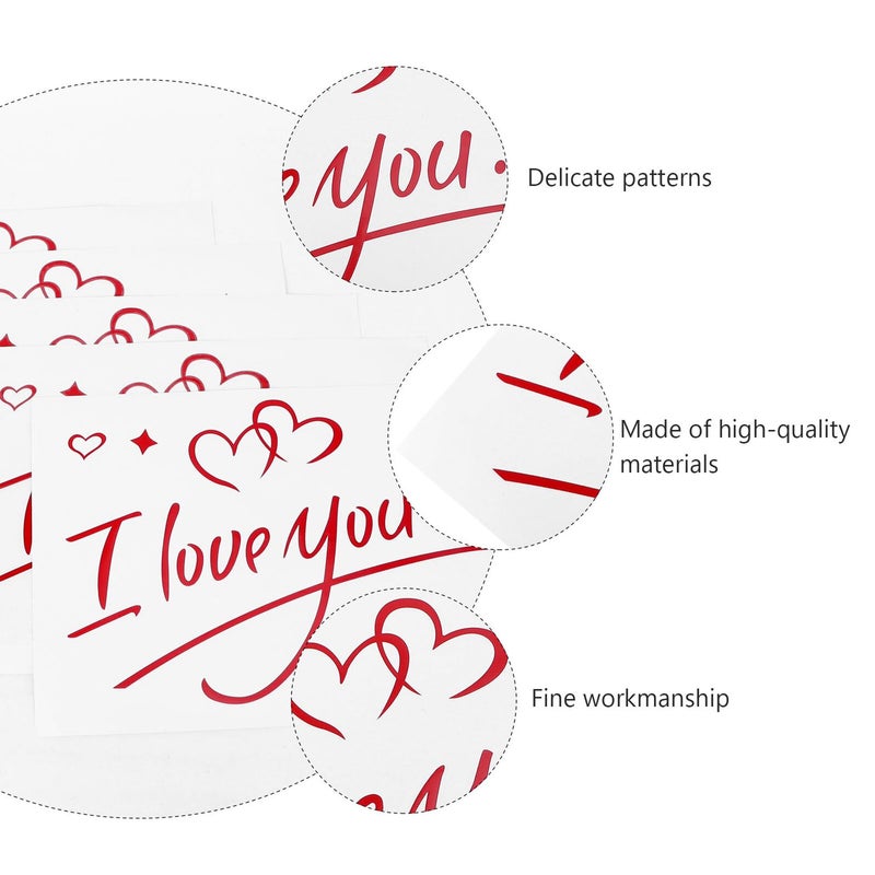 Red Balloon Stickers for Wedding Valentine Party Decor 5 Pieces - Image 4