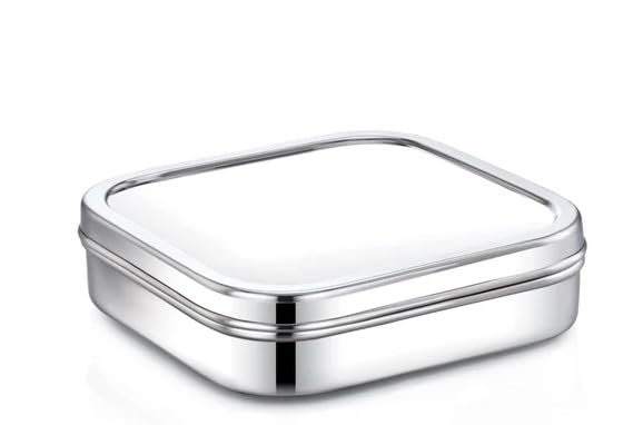 DiBha Stainless Steel Multi-Purpose Square Storage Container 1 piece Capacity- 600ml - Image 1