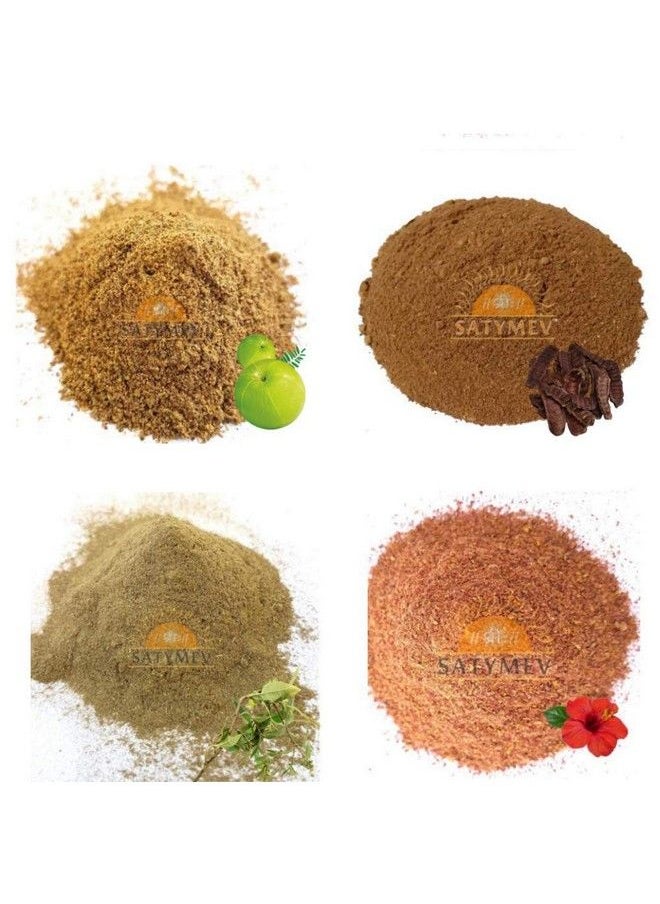 SriSatymev - Hair Pack Of Amla Bhringraj Shikakai Hibiscus Powder Mix 200G ; Natural Herb For Hair Problems - Image 1