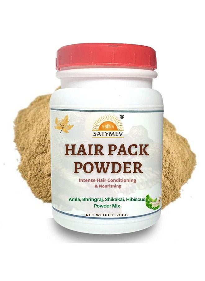 SriSatymev - Hair Pack Of Amla Bhringraj Shikakai Hibiscus Powder Mix 200G ; Natural Herb For Hair Problems - Image 1