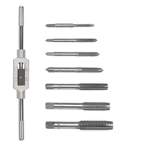 VENEKETY 8PCS Tap Wrench Set, Metric Tap Set, Tap Machine Hand Screw Thread Taps Set Thread Metric Plug Tap Drill Bits Set - Image 1