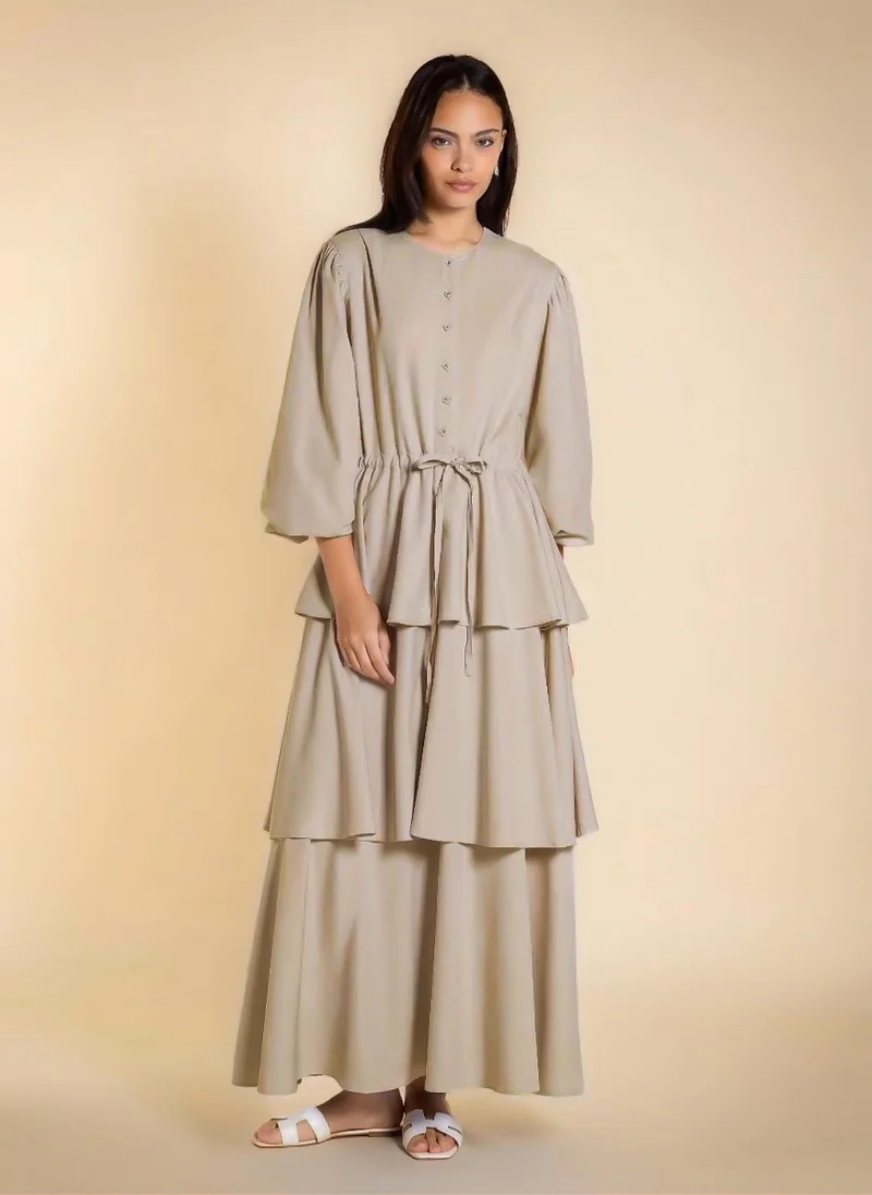 شايبس MAXI DETAILED RUFFLE DRESS