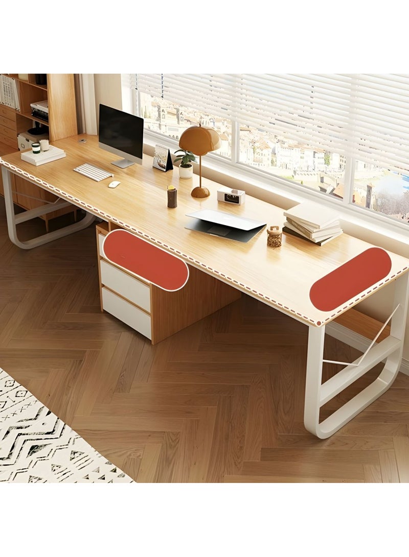 DubaiGallery طاولة دراسة مزدوجة مقاعد لشخصين بتصميم حديث متعدد الوظائف لمكتب المنزل مع أدراج تخزين 200x50x72 سم - Image 5