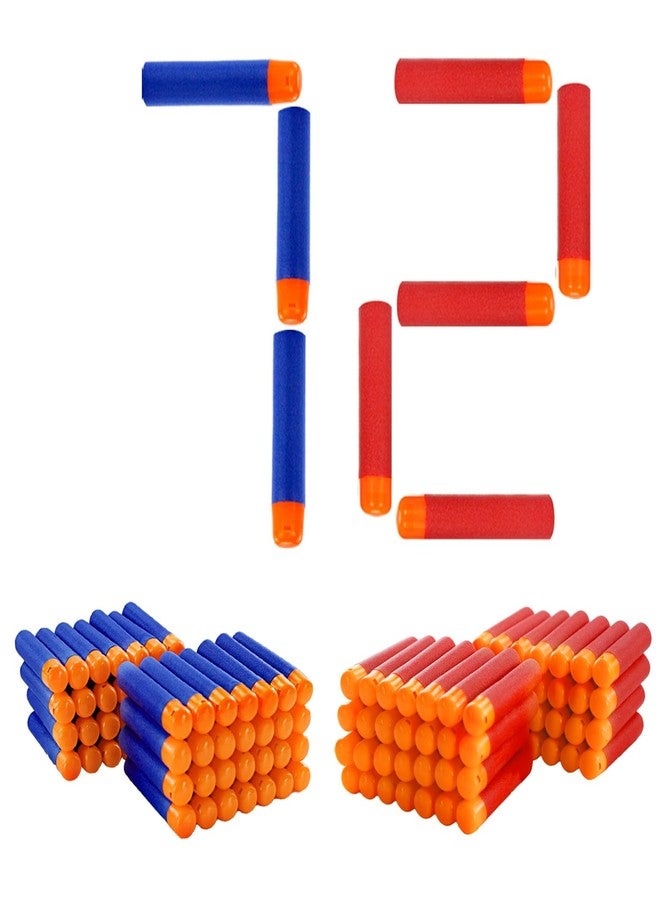 إيكيند سهام إسفنجية من إيكيند بطول 9.5 سم متوافقة مع سلسلة نيرف إيليت ميجا، عبوة إعادة تعبئة 72 سهمًا (أحمر وأزرق) - Image 1