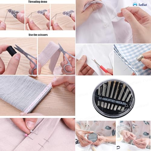 FunBlast 67 Pcs Sewing Kit, Needle and Thread Box, Small & Portable Travel Sewing Kits Box, Tailoring Accessories, Emergency Stitching Kit, Travel Sewing Box, Stitching Items Box for Home, Ladies - Image 5