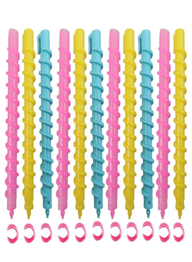 VASANA 18PCS Plastic Spiral Hair Perm Rods Barber Hairdressing Hair Rollers Salon Tools for Women Girls Random Colors(7.3inch) - Image 1