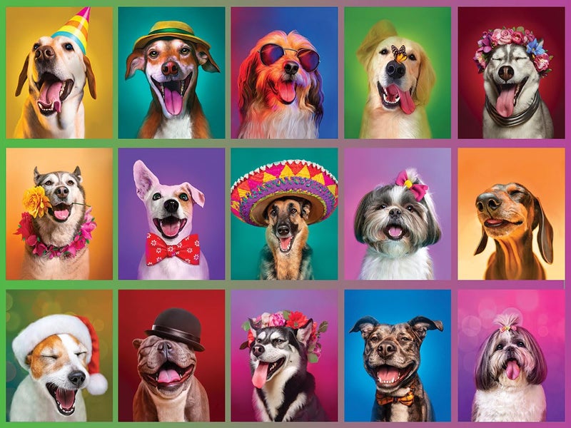 White Mountain 500 Piece Jigsaw Puzzle Funny Dog Collage Puzzles with Large Pieces Gift for Adults 18x24 Puppy Portraits - Image 3
