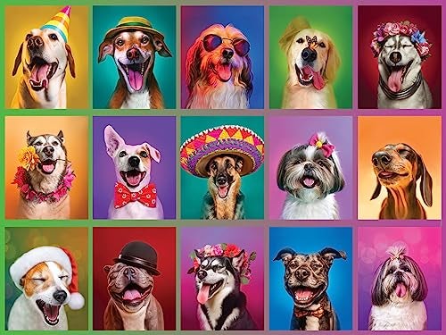 White Mountain 500 Piece Jigsaw Puzzle Funny Dog Collage Puzzles with Large Pieces Gift for Adults 18x24 Puppy Portraits - Image 1