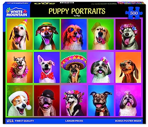 White Mountain 500 Piece Jigsaw Puzzle Funny Dog Collage Puzzles with Large Pieces Gift for Adults 18x24 Puppy Portraits - Image 5