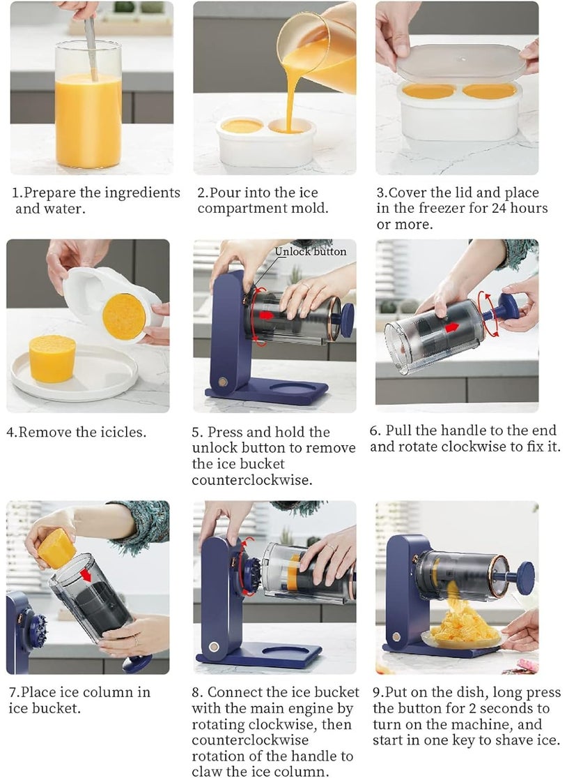 GION Frozen Dessert Machine Makes Soft Smoothies Slushie Shaved Ice Machine Snow Cone Maker for Home