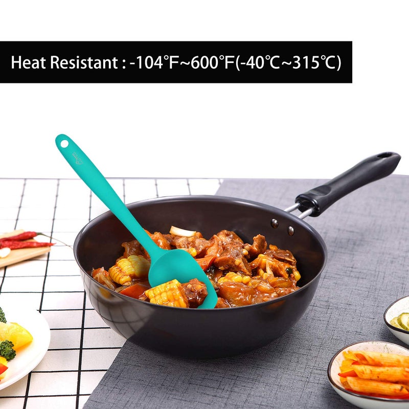 HOTEC Food Grade Silicone Rubber Spatula Set for Baking  Cooking  and Mixing High Heat Resistant Non Stick Dishwasher Safe BPA-Free Multicolor Set of 5 - Image 4