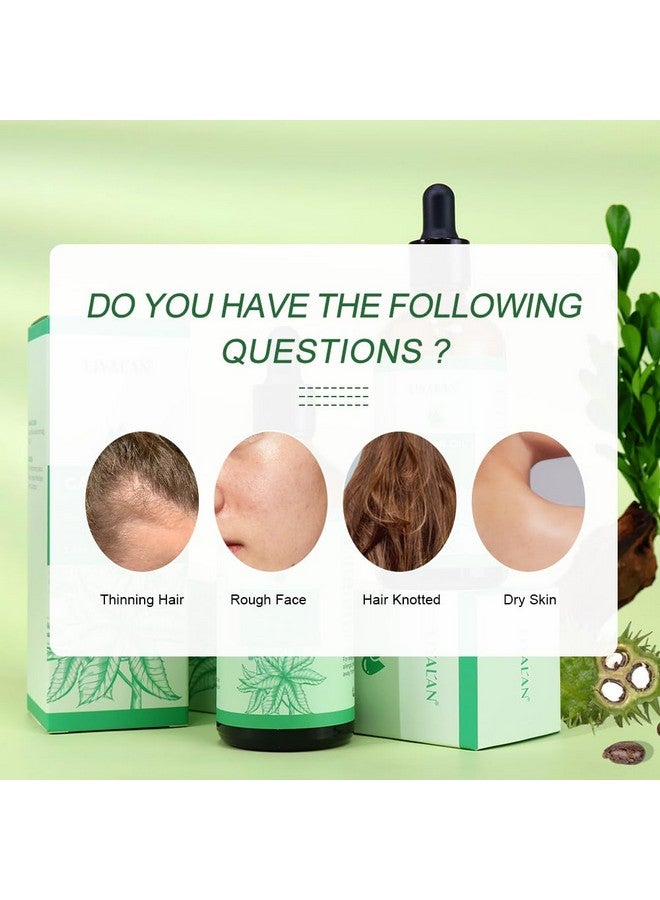 LIYALAN Pure Castor Oil,Cold Pressed, Unrefined,Hair Oil For Thicken Hair Nourish Hair&Scalp, Hair Care Glass Bottle,For Face Body Massage, Carrier Oil,Skin Care,3.38 Fl Oz - Image 4