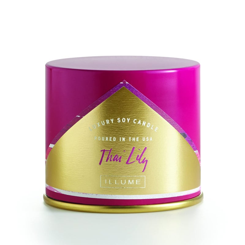 ILLUME Thai Lily Soy Candle, Vanity Tin, Pink, 11.8 oz. - Image 4