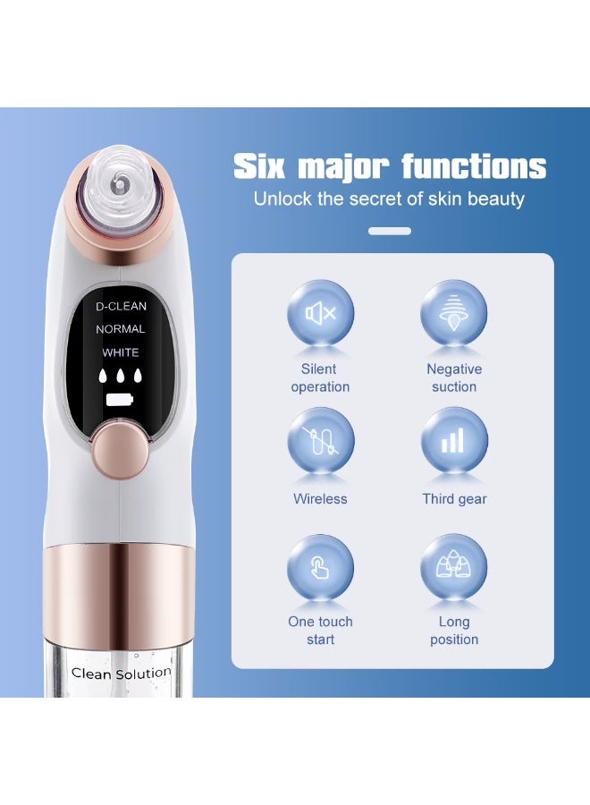 Blackhead Remover Vacuum, Bubble Introduction Blackhead Removal Tool, Hydro Facial Pore Cleaner with 3 Suction Powers 6 Probes, USB Rechargeable, Suitable for Women and Men - Image 2