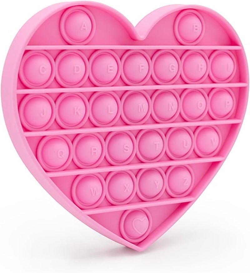 SOTI Valentines Gift for Girls Toddlers, Fidget Sensory Toy Pink Heart Alphabet Pop Bubble, Calming & Educational Toy for Focus and Fine Motor Skills, Autism & ADHD Support - Image 1