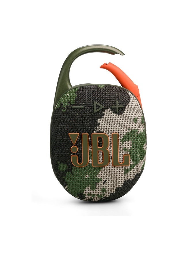 JBL Clip 5 Ultra-Portable Waterproof Bluetooth Speaker with Integrated Carabiner, Auracast™ & 15-Hour Playtime,Squad JBL Clip 5 Squad - Image 1