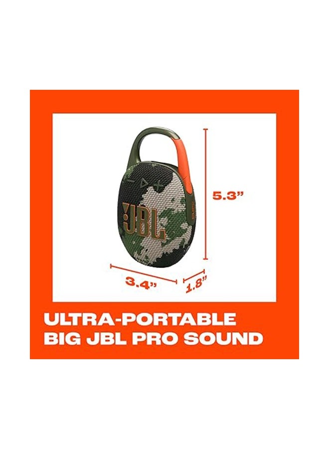 JBL Clip 5 Ultra-Portable Waterproof Bluetooth Speaker with Integrated Carabiner, Auracast™ & 15-Hour Playtime,Squad JBL Clip 5 Squad - Image 4