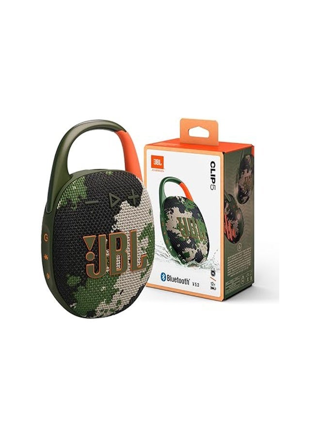 JBL Clip 5 Ultra-Portable Waterproof Bluetooth Speaker with Integrated Carabiner, Auracast™ & 15-Hour Playtime,Squad JBL Clip 5 Squad - Image 5