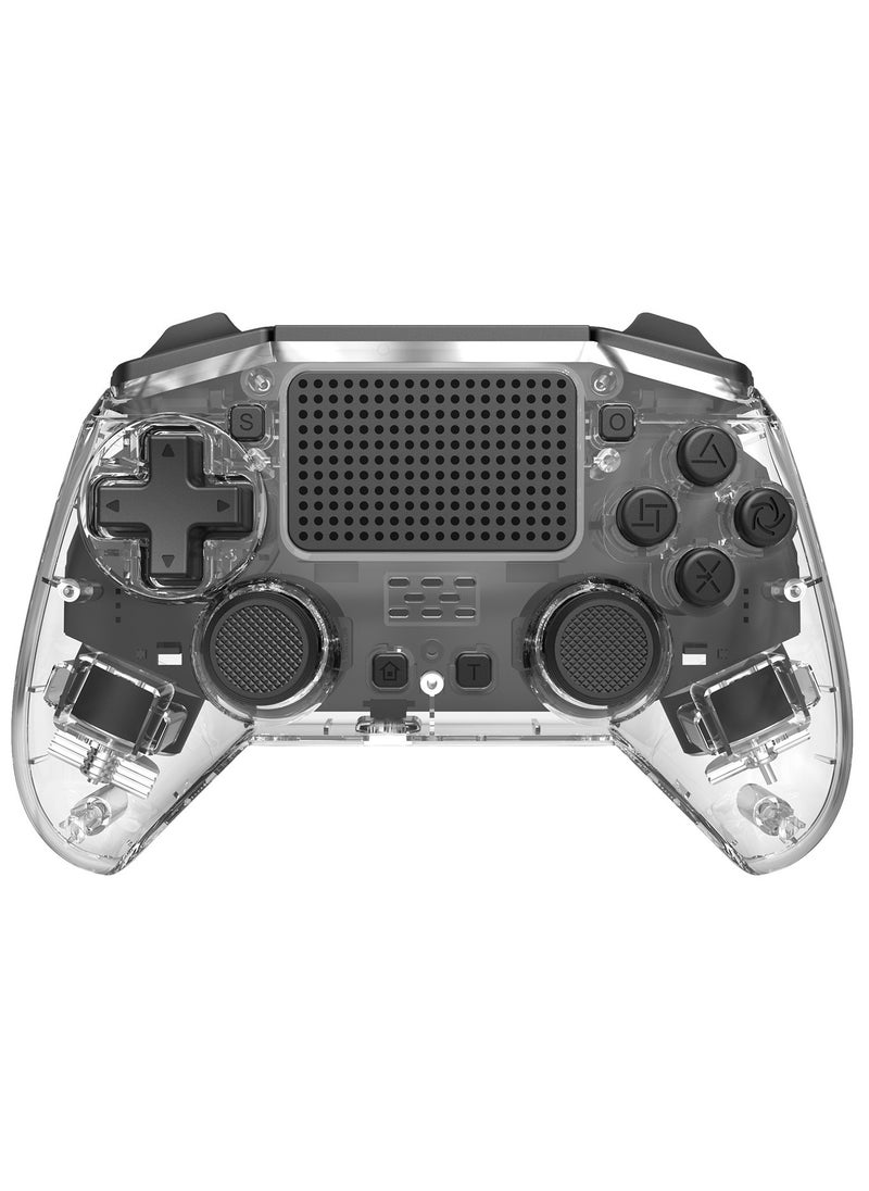 Classic Wireless Controller LinYuvo KP01 Bluetooth Gaming Gamepad Compatible with PS4, PS4 Slim, PS4 Pro, Android, iOS13 above Six-Axis Gyroscope Programming Function Capacitive Touch Pad 3.5mm Audio Jack Adjustable Dual Motor Vibration Wake-Up Function Metal Joystick