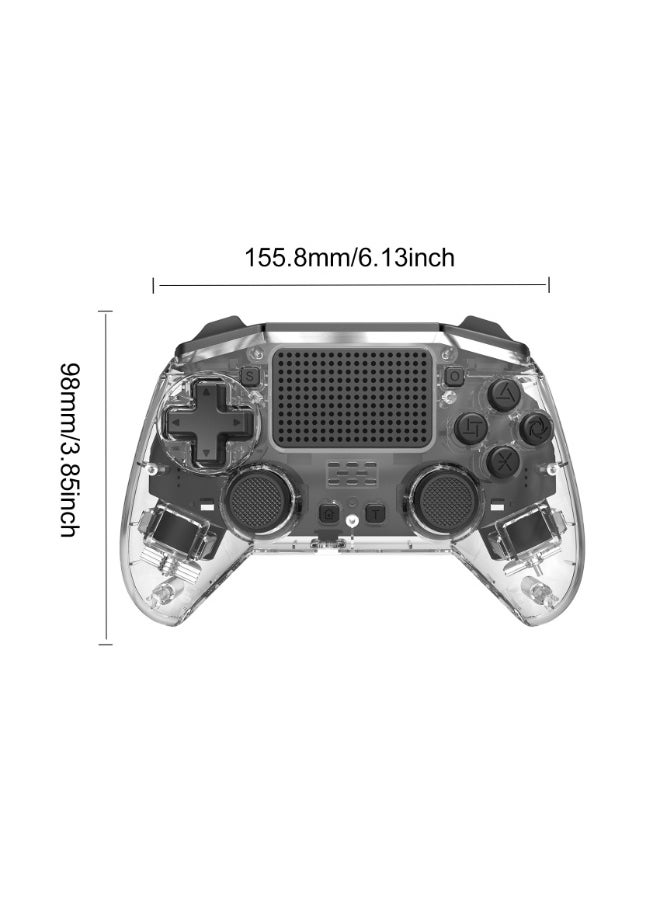 Classic Wireless Controller LinYuvo KP01 Bluetooth Gaming Gamepad Compatible with PS4, PS4 Slim, PS4 Pro, Android, iOS13 above Six-Axis Gyroscope Programming Function Capacitive Touch Pad 3.5mm Audio Jack Adjustable Dual Motor Vibration Wake-Up Function Metal Joystick