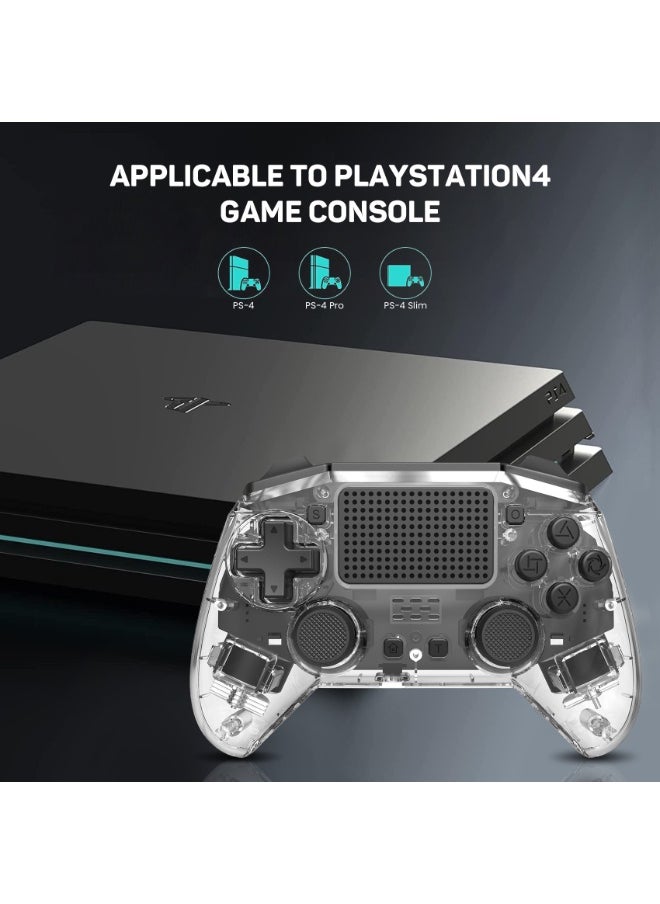 Classic Wireless Controller LinYuvo KP01 Bluetooth Gaming Gamepad Compatible with PS4, PS4 Slim, PS4 Pro, Android, iOS13 above Six-Axis Gyroscope Programming Function Capacitive Touch Pad 3.5mm Audio Jack Adjustable Dual Motor Vibration Wake-Up Function Metal Joystick