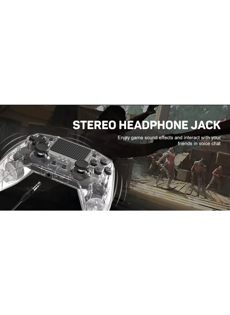 Classic Wireless Controller LinYuvo KP01 Bluetooth Gaming Gamepad Compatible with PS4, PS4 Slim, PS4 Pro, Android, iOS13 above Six-Axis Gyroscope Programming Function Capacitive Touch Pad 3.5mm Audio Jack Adjustable Dual Motor Vibration Wake-Up Function Metal Joystick