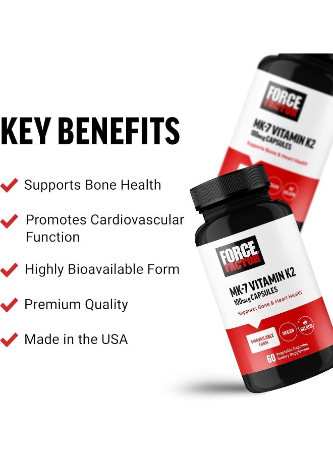 Force Factor Vitamin K2 MK-7 100mcg Capsules for Men and Women - Image 2