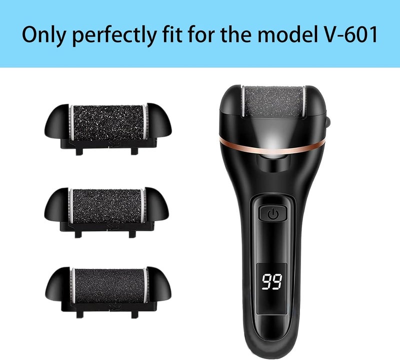 CIVYPRO Electric Feet Callus Remover - 3 Refill Rollers Pack: Extra Coarse, Regular, Gentle - Replacement Heads for Foot Care Pedicure Tools - Image 2