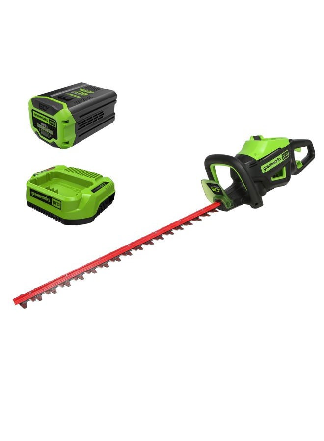 Greenworks Pro 60V 26" Brushless Hedge Trimmer w/ 2.0 Ah Battery - Image 1