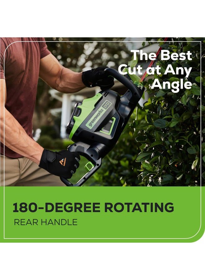 Greenworks Pro 60V 26" Brushless Hedge Trimmer w/ 2.0 Ah Battery - Image 3