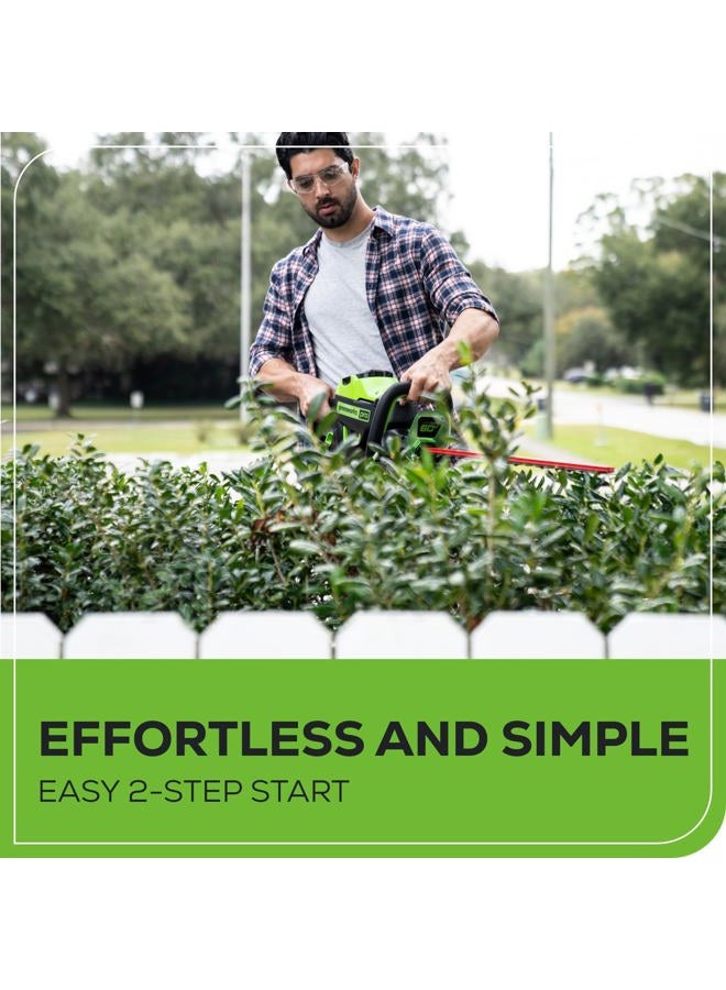 Greenworks Pro 60V 26" Brushless Hedge Trimmer w/ 2.0 Ah Battery - Image 5