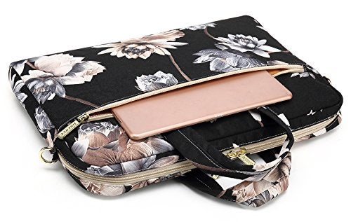 DACHEE Black Lotus Pattern 15 Inch Waterproof Laptop Shoulder Messenger Bag For 14 Inch To 15.6 Inch Laptop 15 laptop Case - Image 4