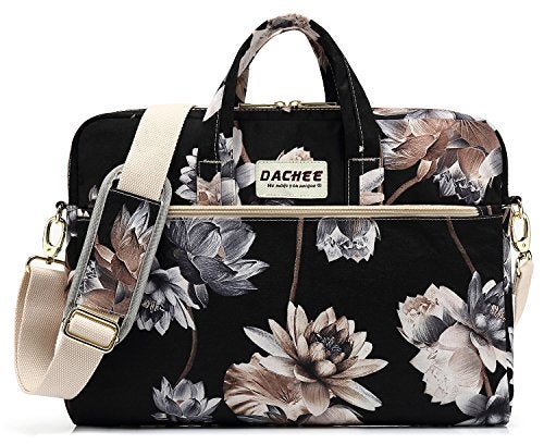 DACHEE Black Lotus Pattern 15 Inch Waterproof Laptop Shoulder Messenger Bag For 14 Inch To 15.6 Inch Laptop 15 laptop Case - Image 1