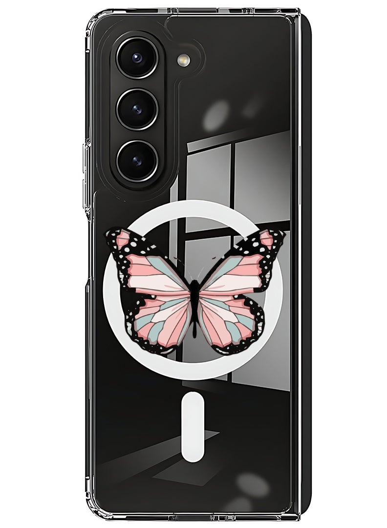 Theodor Magnetic Case for Samsung Galaxy Z Fold 6 Compatible with MagSafe Wireless Charging, Shockproof Phone Bumper Cover Butterfly-01 - Image 1