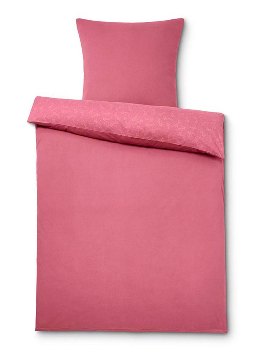 Tchibo Winter Jersey Duvet Set 80 X 80, 135 x 200 cm, Dark Pink  - Image 2