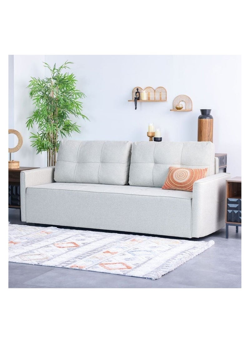 DANUBE HOME Aziyah Pull Out Fabric Sofa Bed With Storage Convertible Sleeping Sofabed Comfortable Living Room Furniture L223Xw94Xh97Cm - Brown  - Image 1