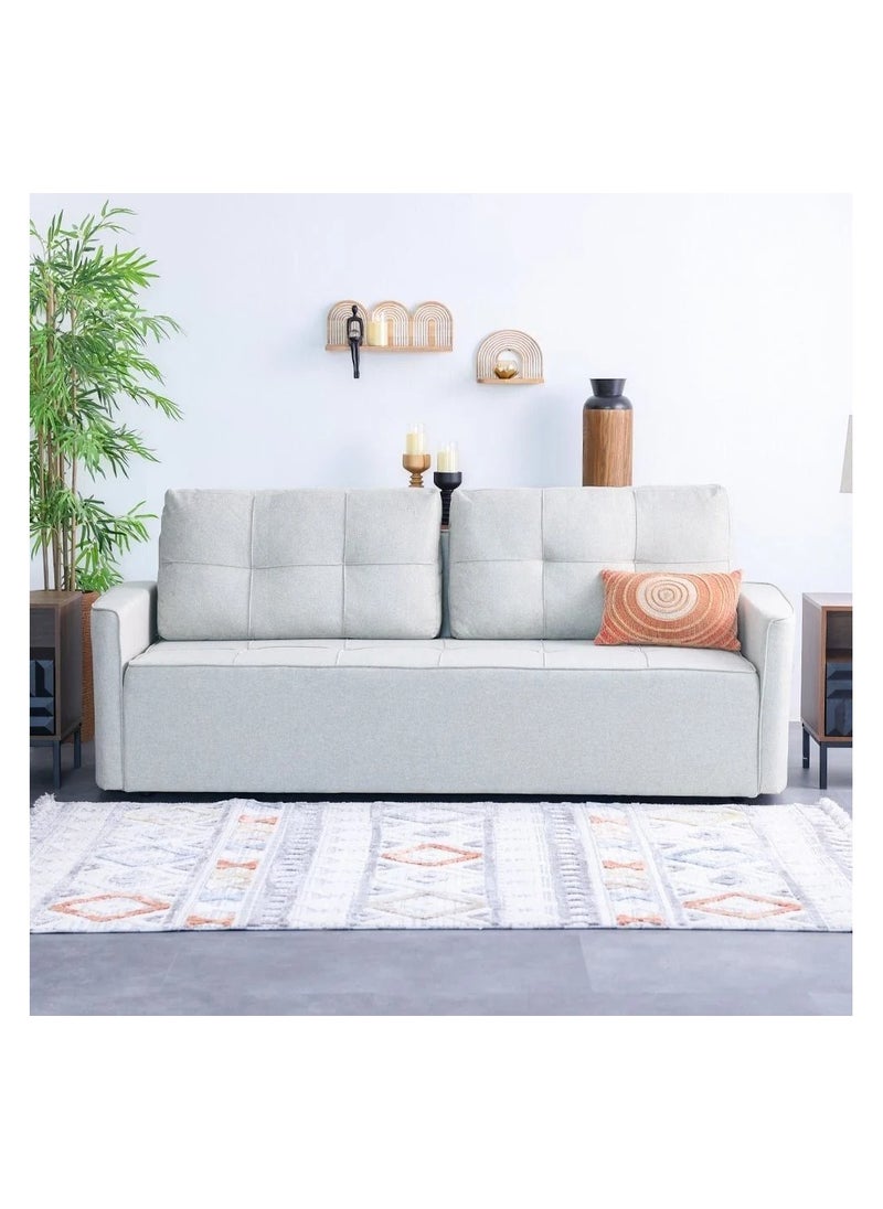 DANUBE HOME Aziyah Pull Out Fabric Sofa Bed With Storage Convertible Sleeping Sofabed Comfortable Living Room Furniture L223Xw94Xh97Cm - Brown  - Image 2