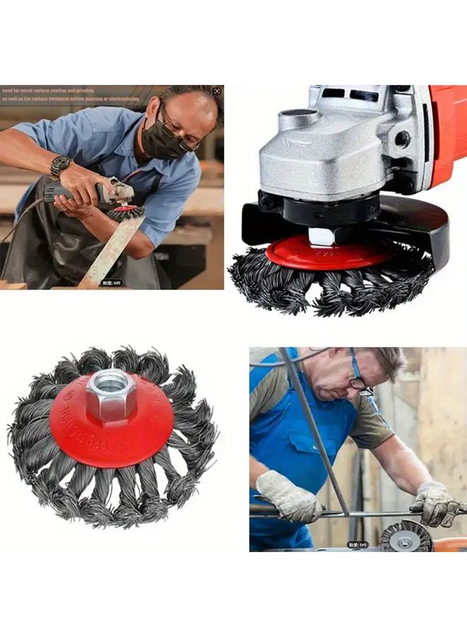 1pc 4 Inch Heavy Duty Cup Brush For Angle Grinder Rust Removal Metal Polishing - Image 2
