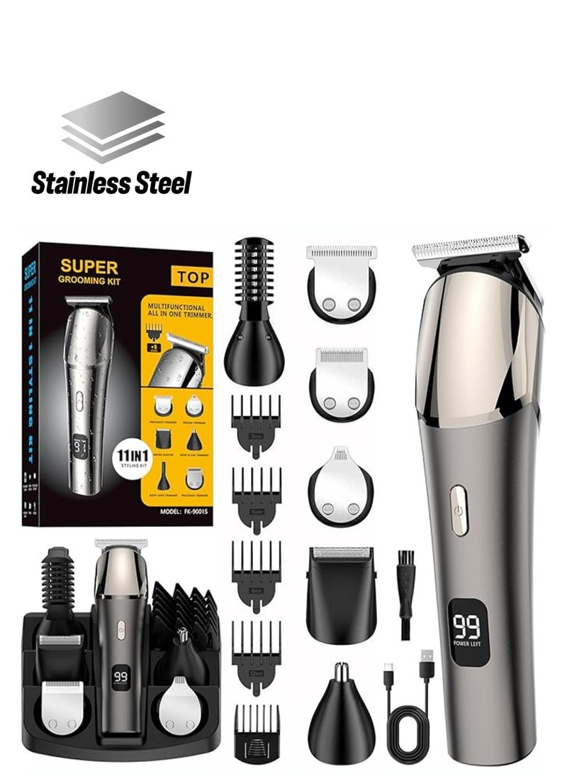 Luttec Waterproof Electric Clippers，11-in-1 Hair Clippers Beard Trimmer for Men,Type-C Nose Trimmer Metal Aluminum Hair Trimmer Body Trimmer Facial Trimmers  - Image 1