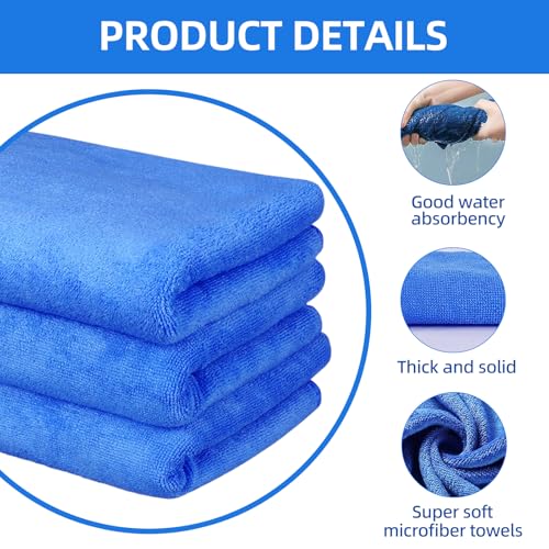 IIDEA 6 Pack Microfiber Cleaning Cloths Extra Large 30" x 20",XL Rags Washable Reusable Streak Free Lint Free Towels for Floor Mop,Glass,Windows,Kitchen,Bathroom,Office & Car Cleaning(Blue) - Image 3