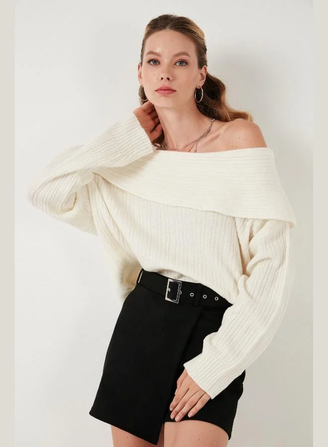 Lela Lela Oversize Fit Madonna Collar Knit Sweater Women's SWEATER 4615216